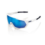 100% Occhiali Da Sole Speedtrap Matte White Lenti HiPer A Specchio Blu Multilayer