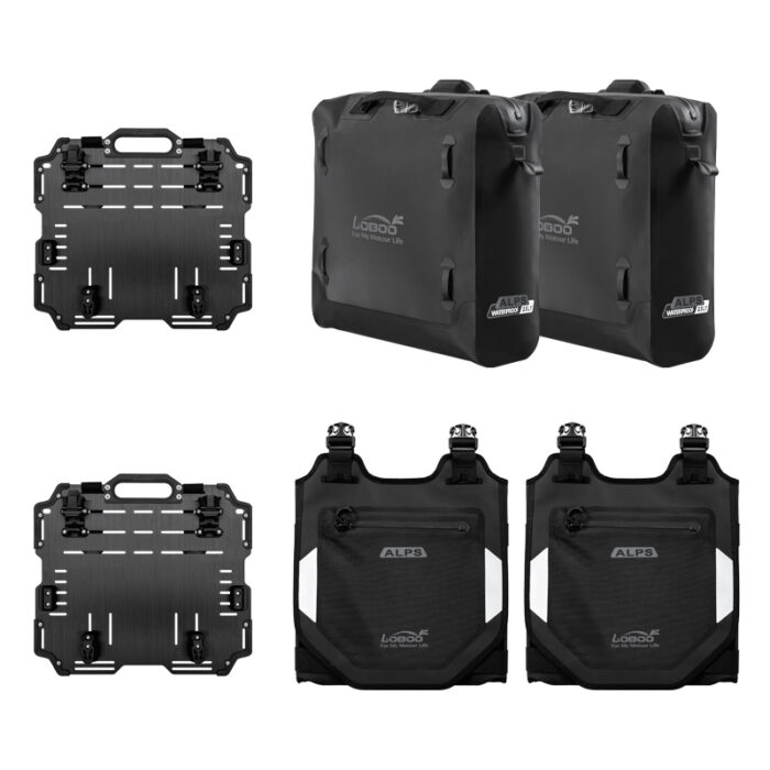 Loboo Coppia di Valigie Laterali Airbag per Moto Alps 23 L + 23 L con Supporti e Antifurto - immagine 2