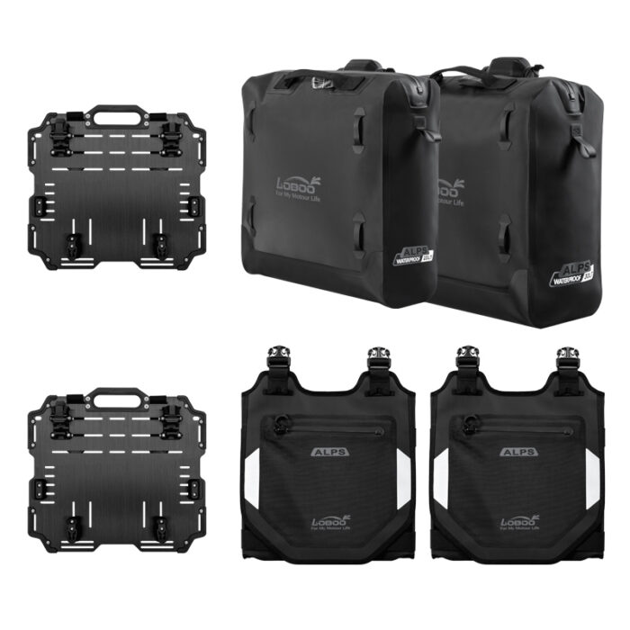Loboo Coppia di Valigie Laterali Airbag per Moto Alps 23 L + 30 L con Supporti e Antifurto - immagine 2