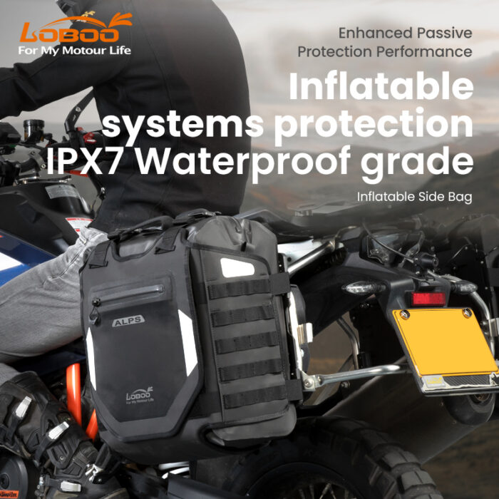Loboo Coppia di Valigie Laterali Airbag per Moto Alps 30 L + 30 L con Supporti e Antifurto - immagine 4
