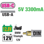 OPTIMATE Caricabatterie USB O-114 doppia uscita per BMW / Triumph 3300 Ma - immagine 6